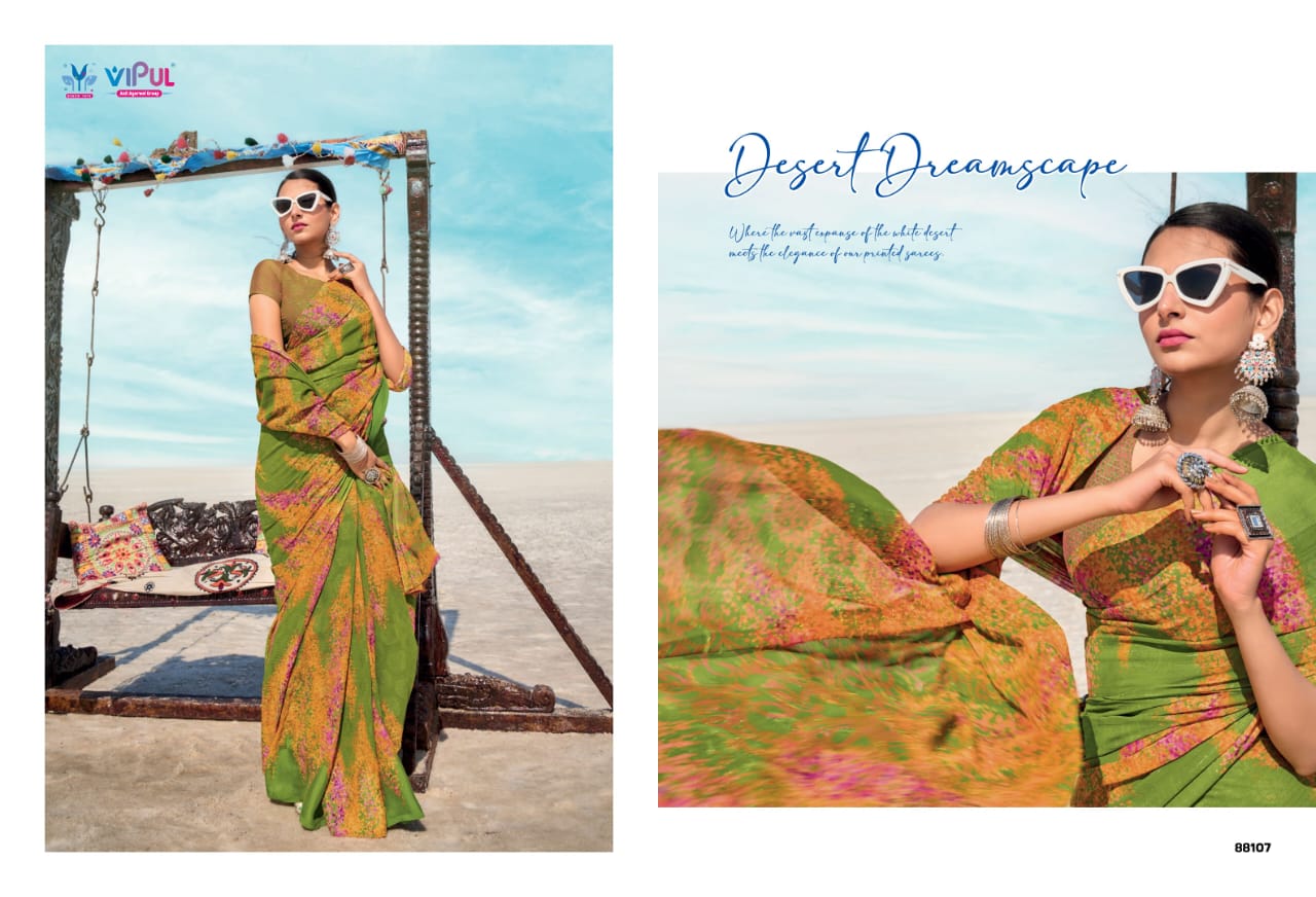 Vipul Georgette Patten Sarees With Elegant Design Featuring Intricate Patten Work