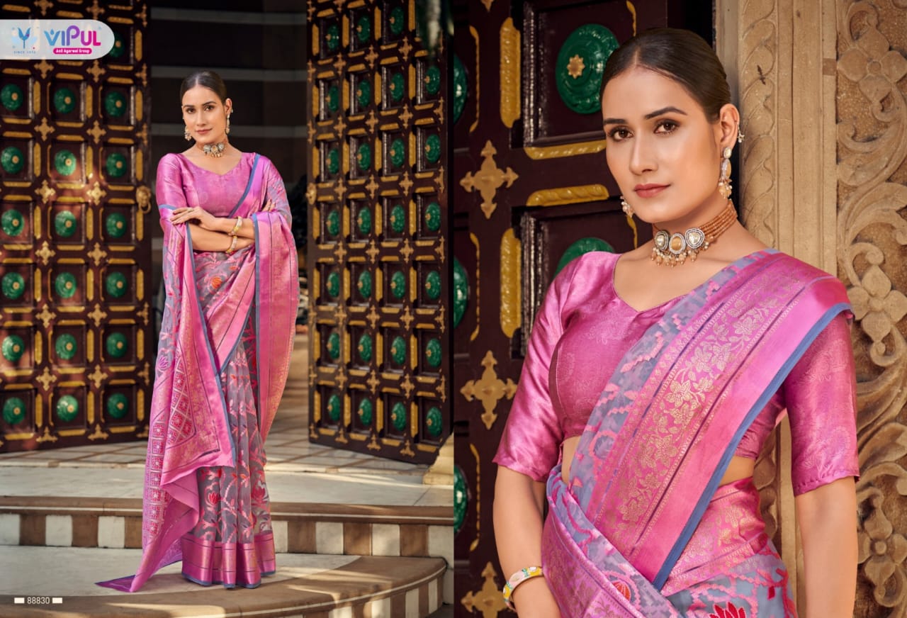 Vipul Brasso Sarees Offer Crafted With Intricate Brasso Work