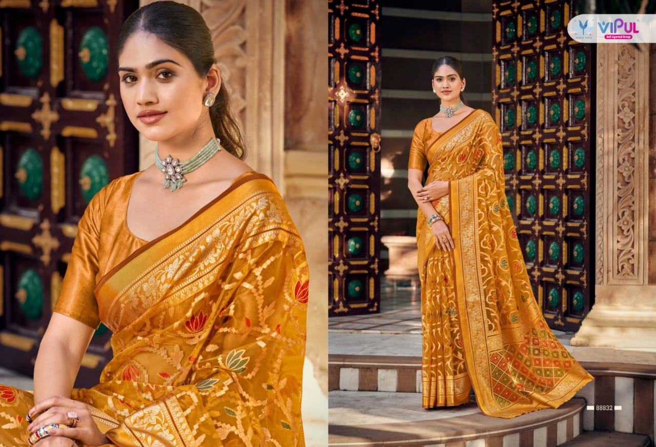 Vipul Brasso Sarees Offer Crafted With Intricate Brasso Work