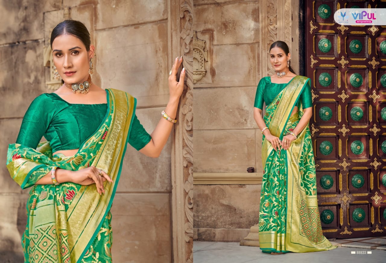 Vipul Brasso Sarees Offer Crafted With Intricate Brasso Work