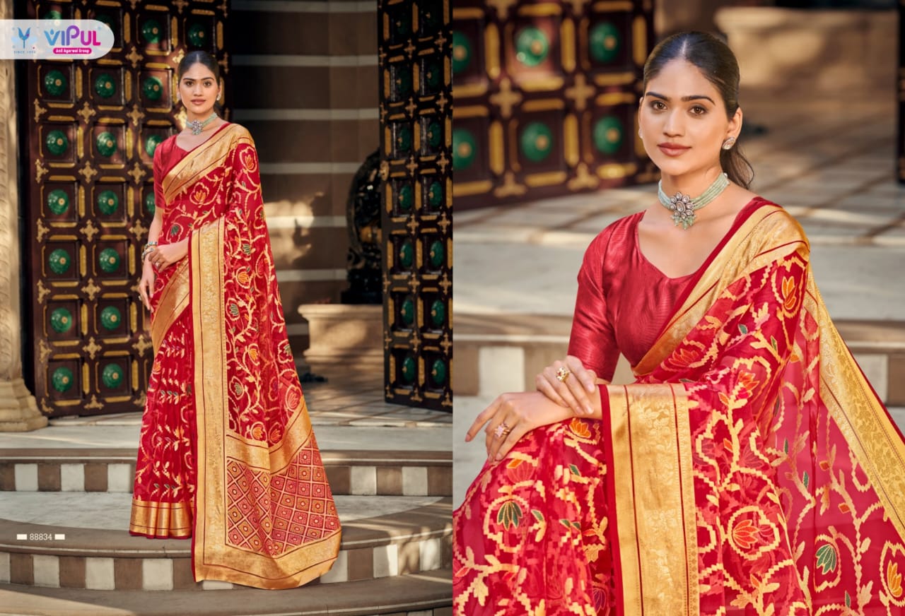 Vipul Brasso Sarees Offer Crafted With Intricate Brasso Work