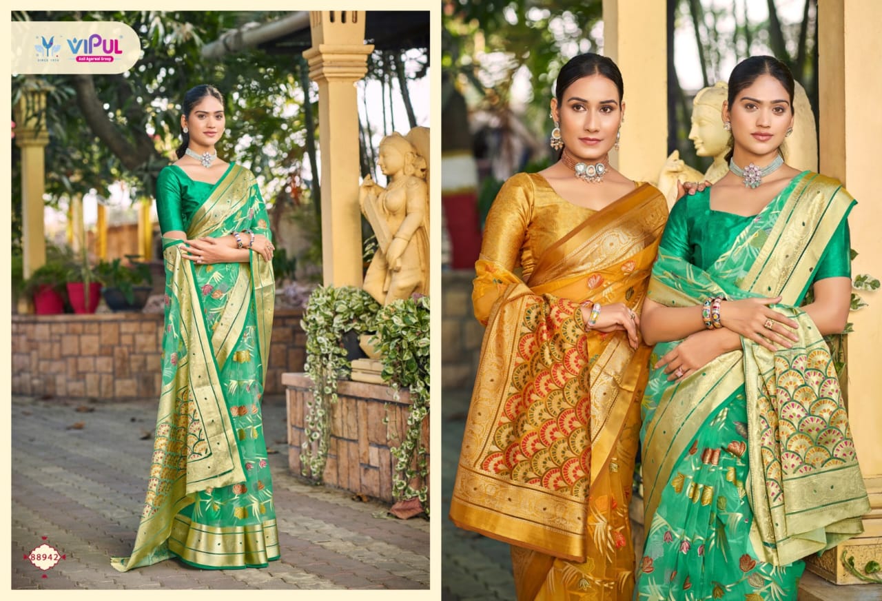 Vipul Brasso Sarees Offer A Luxurious Blend Of Traditional Elegance Style With Vibrant Color