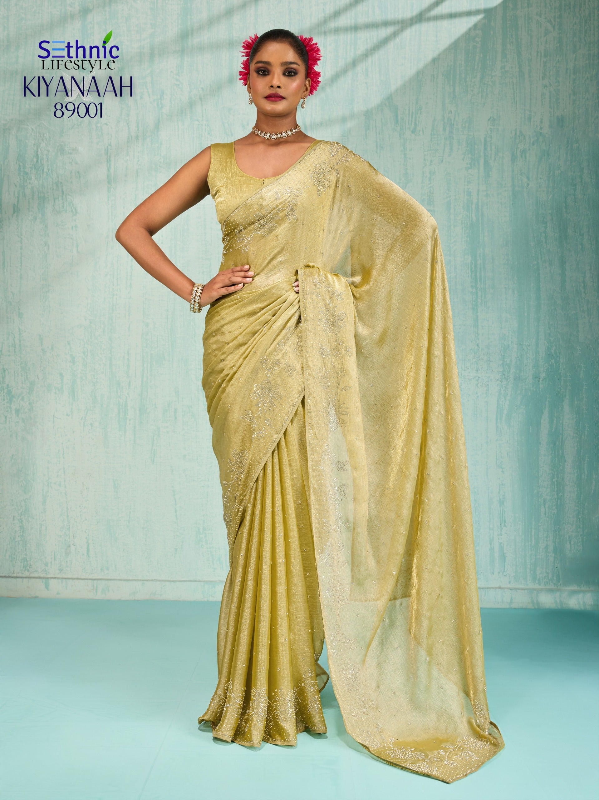 Sethnic Dual Tone Chiffon Sarees with Vibrant Color