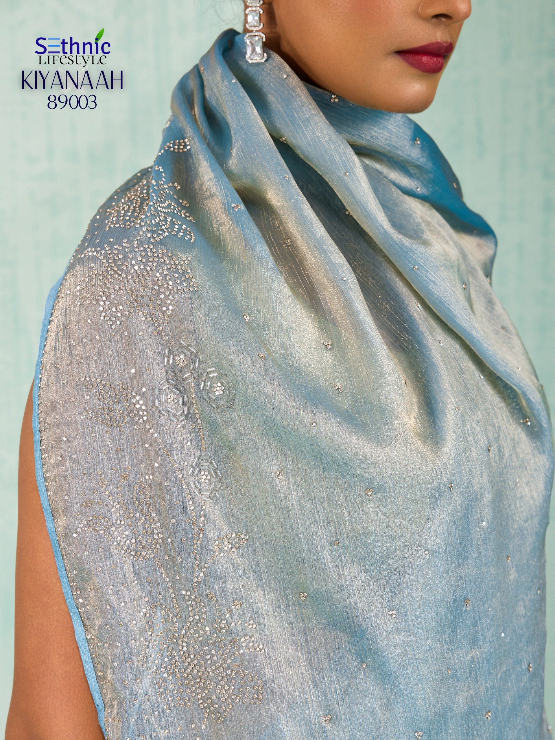 Sethnic Dual Tone Chiffon Sarees with Vibrant Color