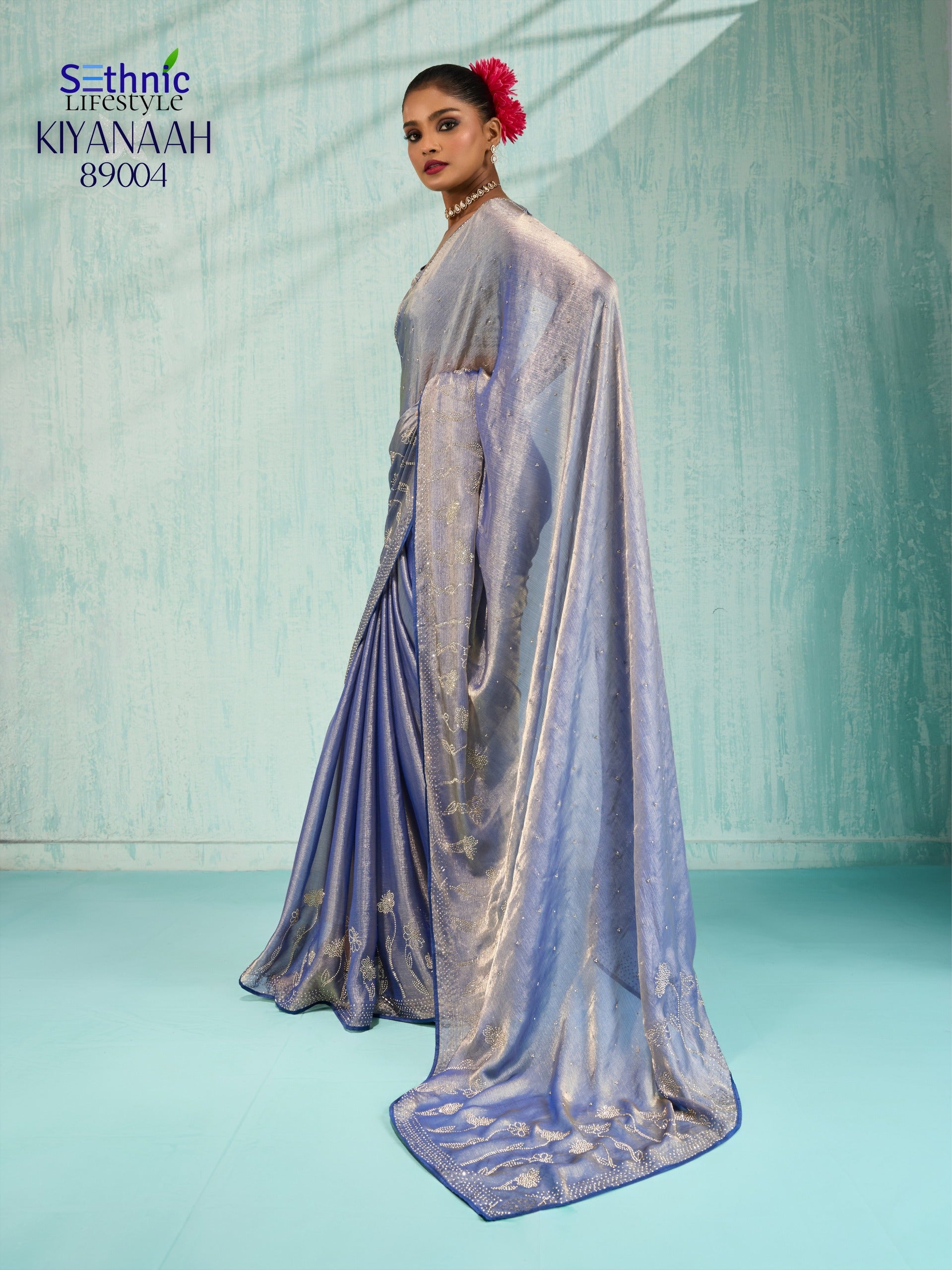 Sethnic Dual Tone Chiffon Sarees with Vibrant Color