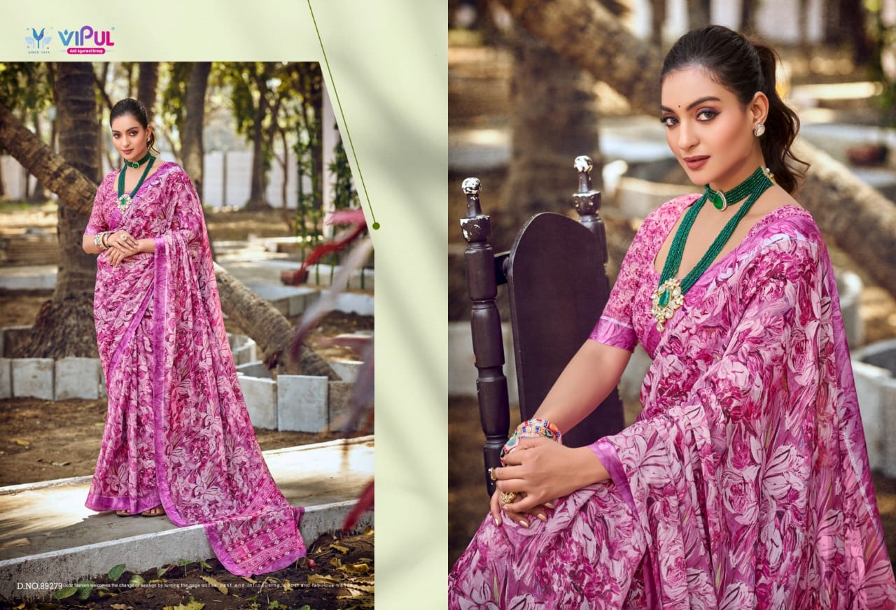 Vipul Dal Mos Crafted Sarees With Vibrant Color Of Sarees