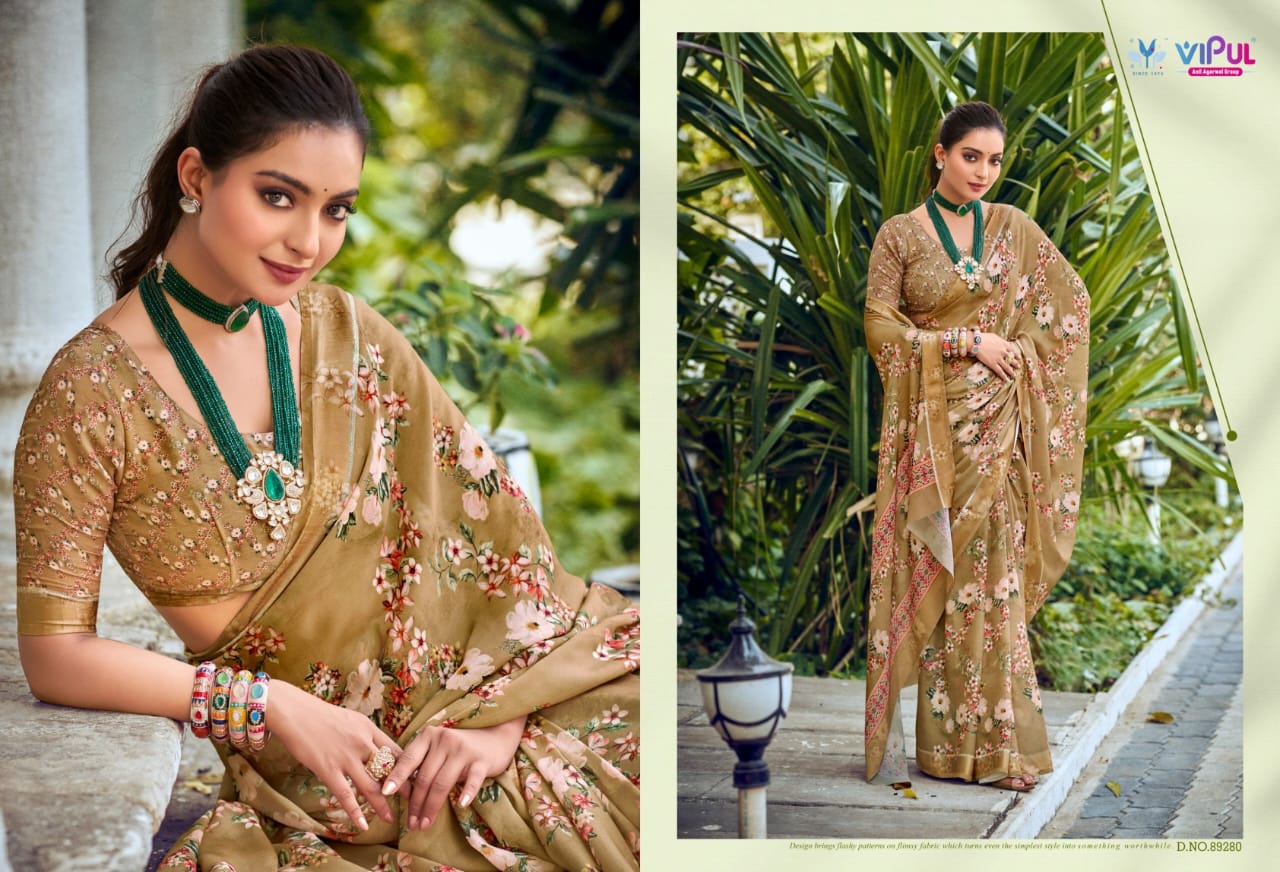 Vipul Dal Mos Crafted Sarees With Vibrant Color Of Sarees