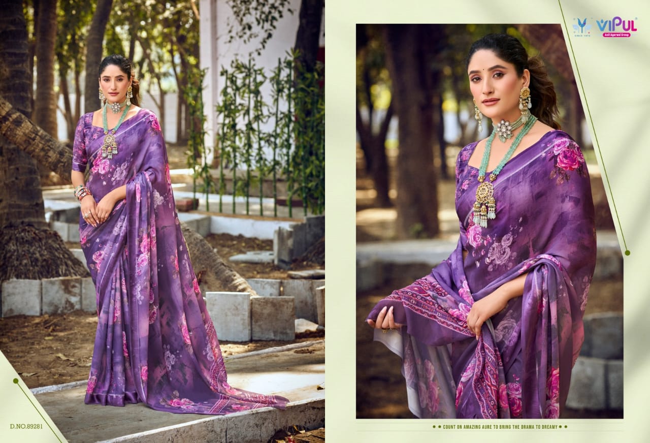 Vipul Dal Mos Crafted Sarees With Vibrant Color Of Sarees