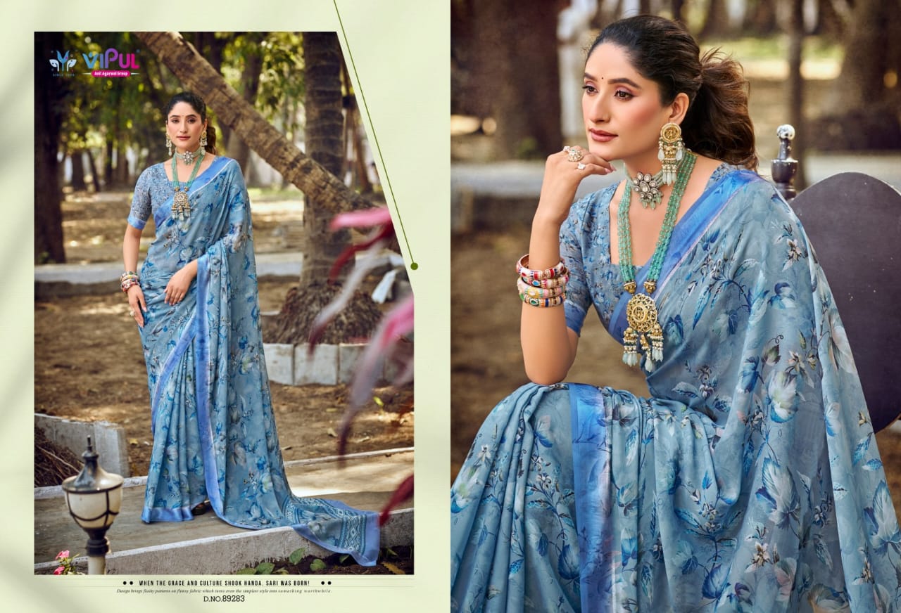 Vipul Dal Mos Crafted Sarees With Vibrant Color Of Sarees