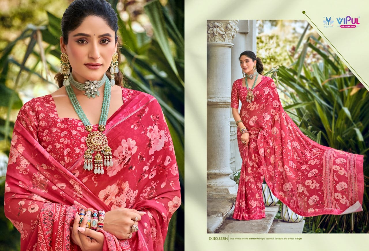 Vipul Dal Mos Crafted Sarees With Vibrant Color Of Sarees