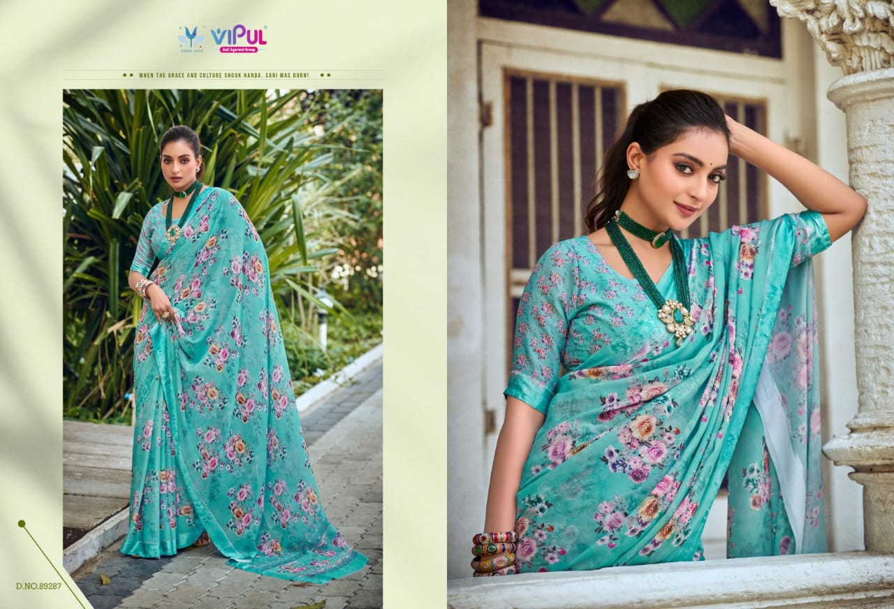 Vipul Dal Mos Crafted Sarees With Vibrant Color Of Sarees