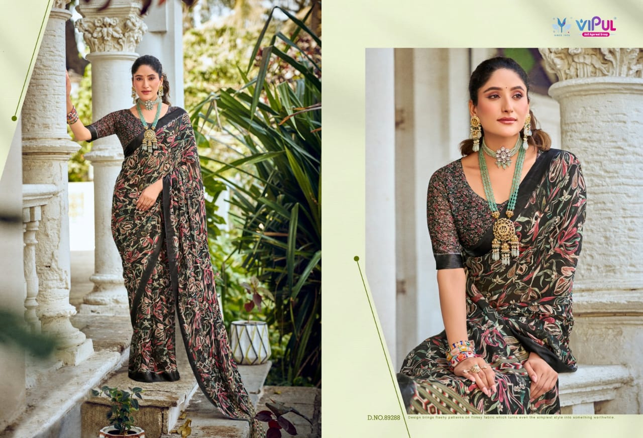 Vipul Dal Mos Crafted Sarees With Vibrant Color Of Sarees
