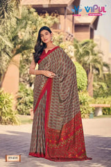 Vipul Sarees Crafted From Premium Crepe Fabric Offer A Smooth Lightweight Drape That Enhances Comfort
