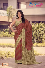 Vipul Sarees Crafted From Premium Crepe Fabric Offer A Smooth Lightweight Drape That Enhances Comfort