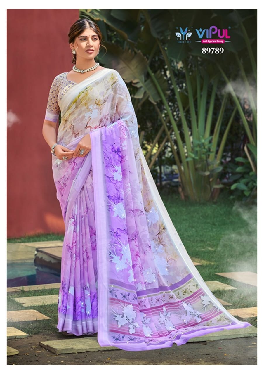 Vipul Dal Mos Sarees Offers A Refiend Blend Of Traditional Carftsmanship