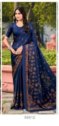 Vipul Chiffon Sarees With Vibrant Color Sarees With Lihghtweight Chiffon Fabric