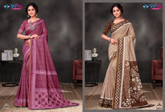 Vipul Cotton Sarees With Breathable Cotton Fabric And Mulitple Vibrant Color
