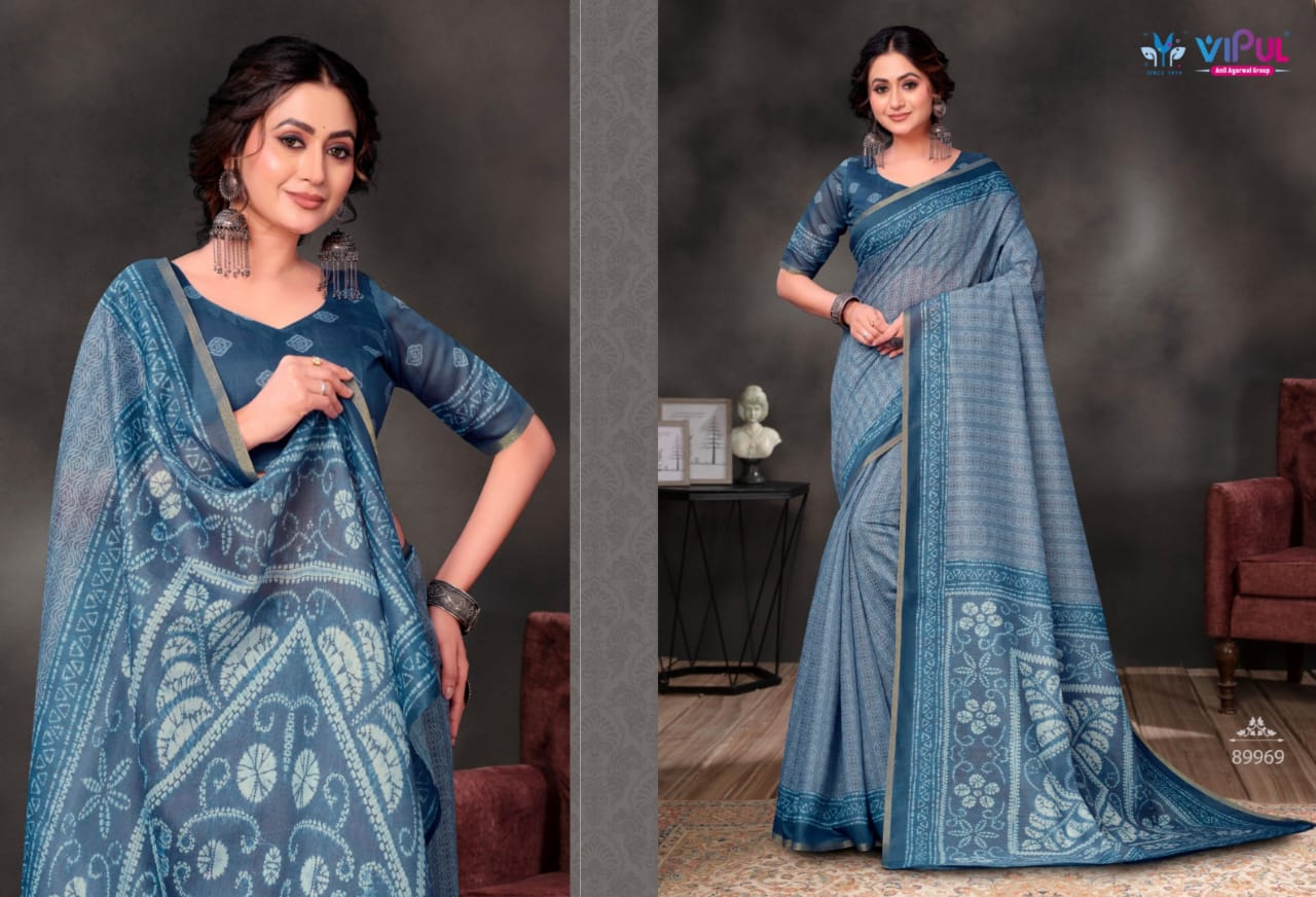 Vipul Cotton Sarees With Breathable Cotton Fabric And Mulitple Vibrant Color