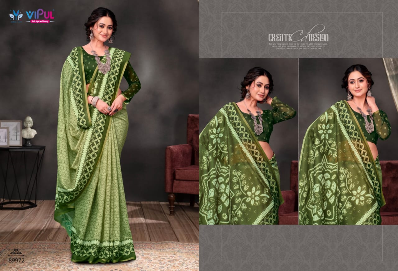 Vipul Cotton Sarees With Breathable Cotton Fabric And Mulitple Vibrant Color