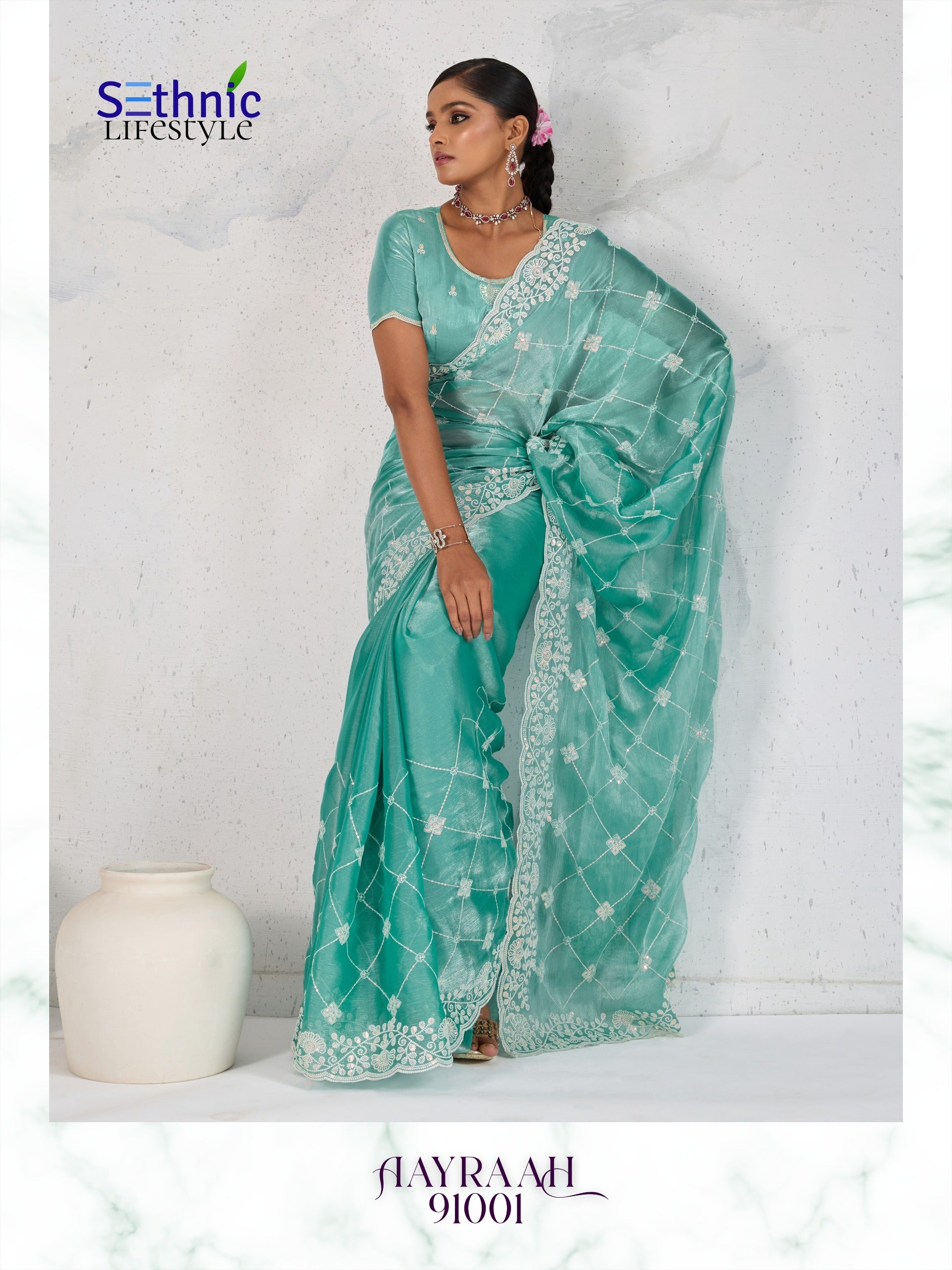 Sethnic Aayraah Burberry Saree Collection – Elegant Scintillating Embroidery and Couture Blouse