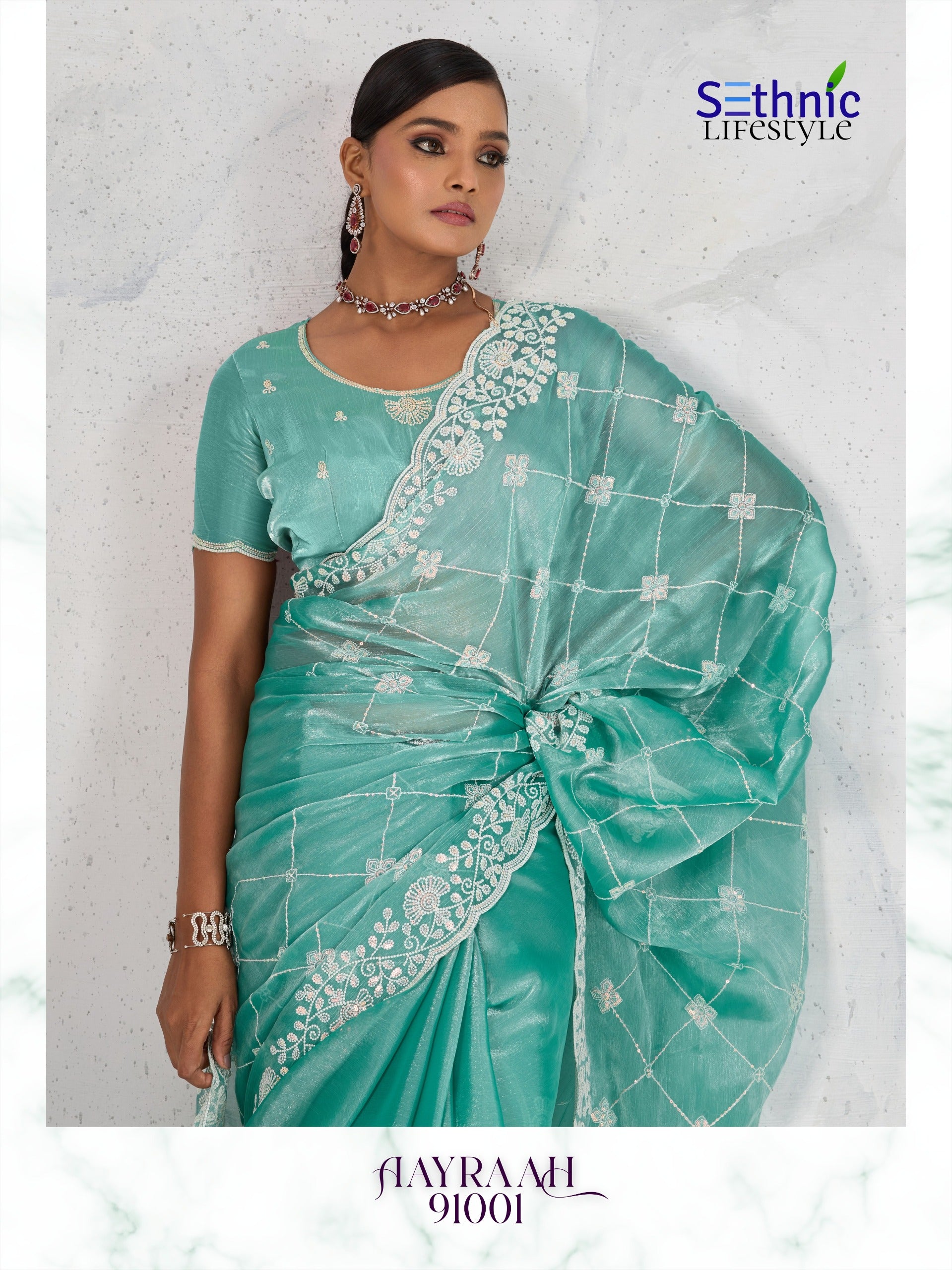 Sethnic Aayraah Burberry Saree Collection – Elegant Scintillating Embroidery and Couture Blouse