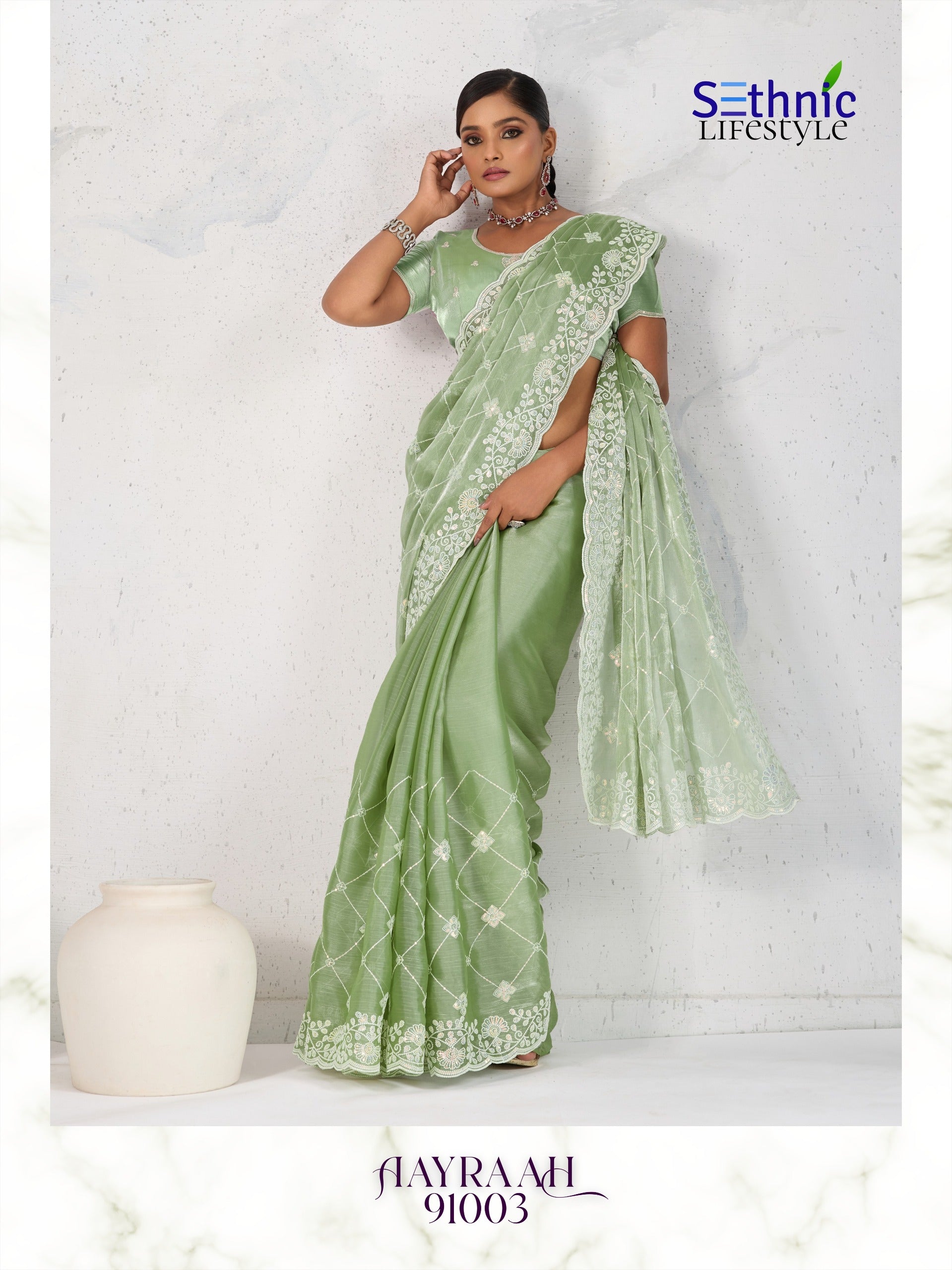 Sethnic Aayraah Burberry Saree Collection – Elegant Scintillating Embroidery and Couture Blouse