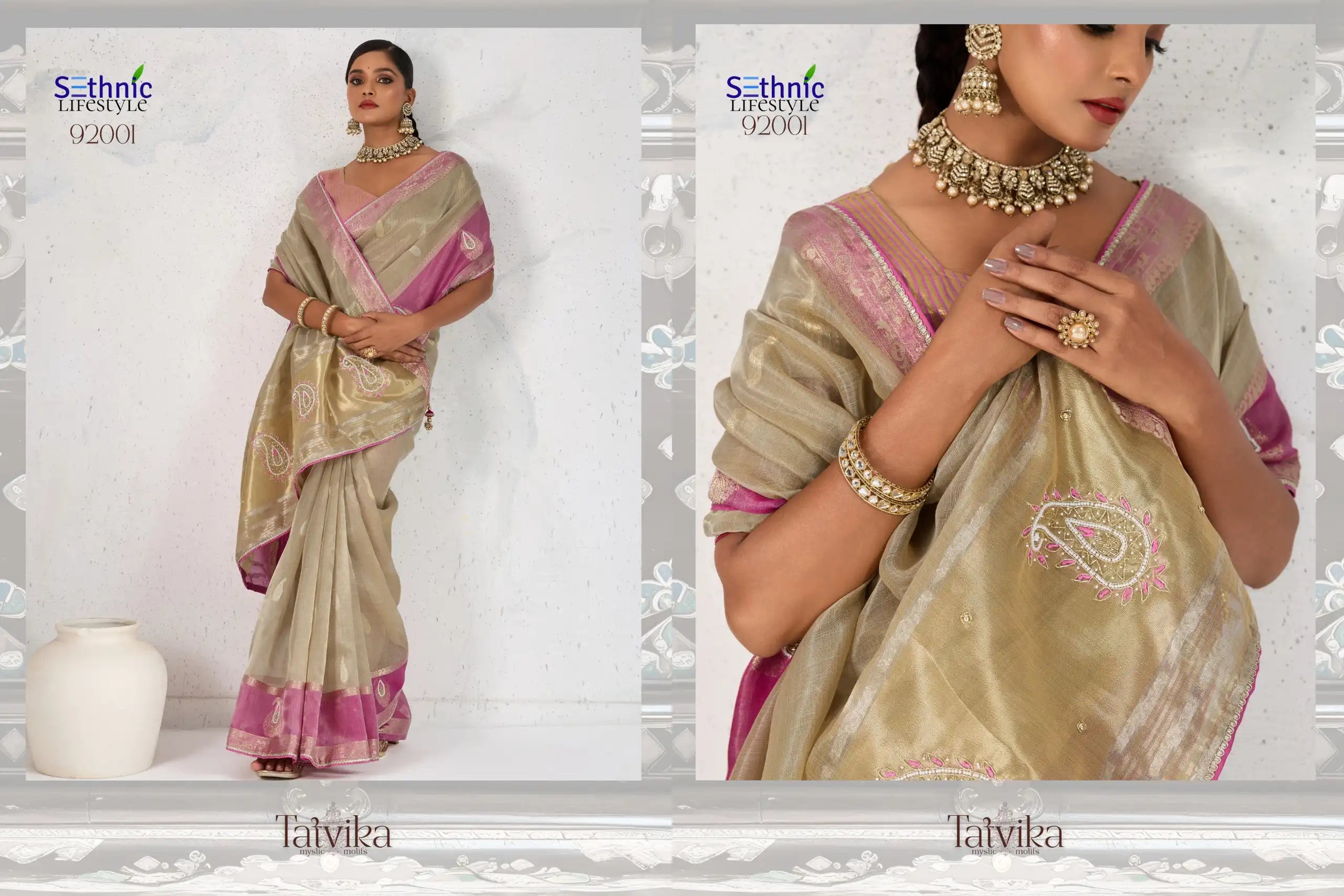 Sethnic Lifestyle Sarees Crafted From A Refined Blend Of Tissue And Linen Fabrics