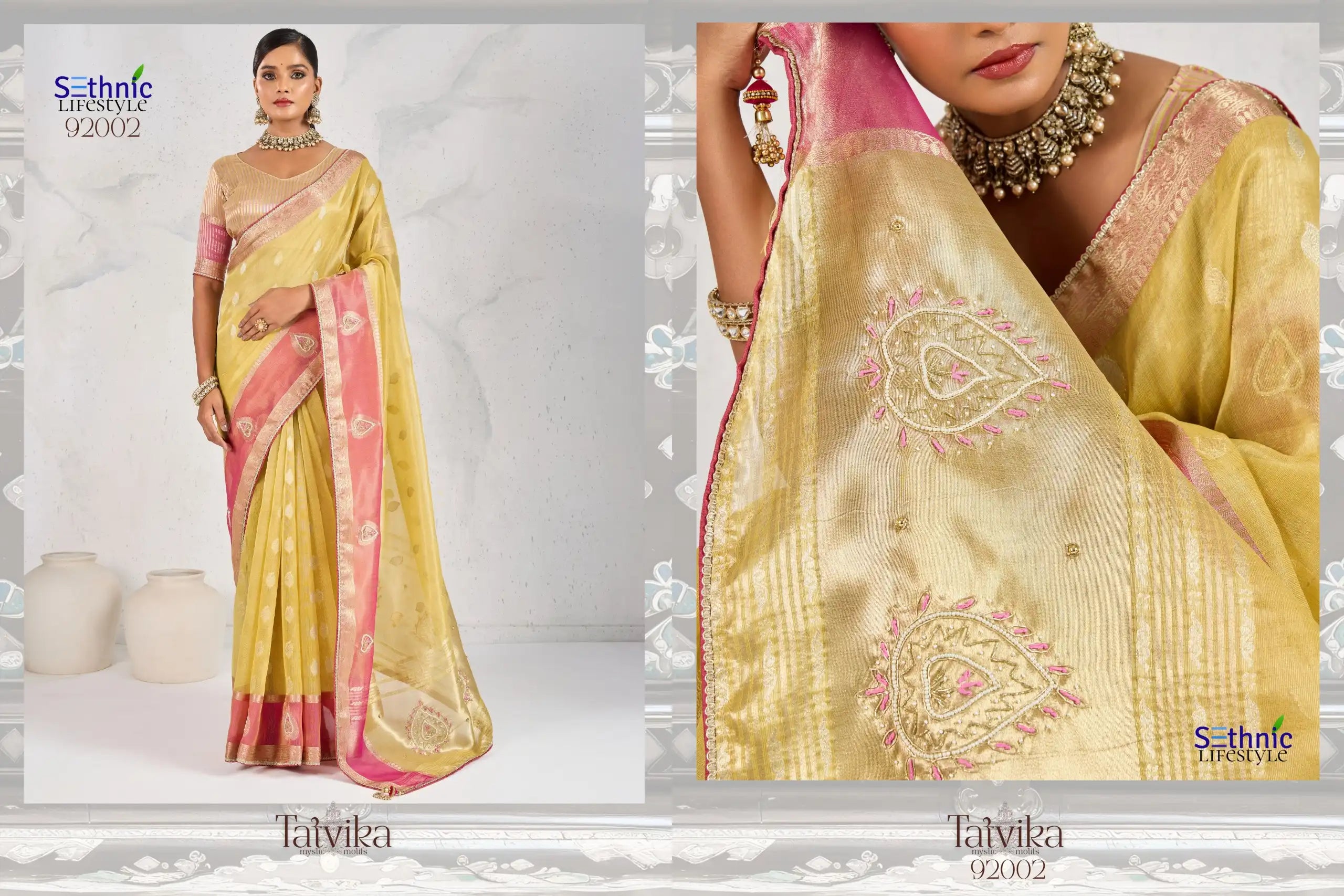 Sethnic Lifestyle Sarees Crafted From A Refined Blend Of Tissue And Linen Fabrics