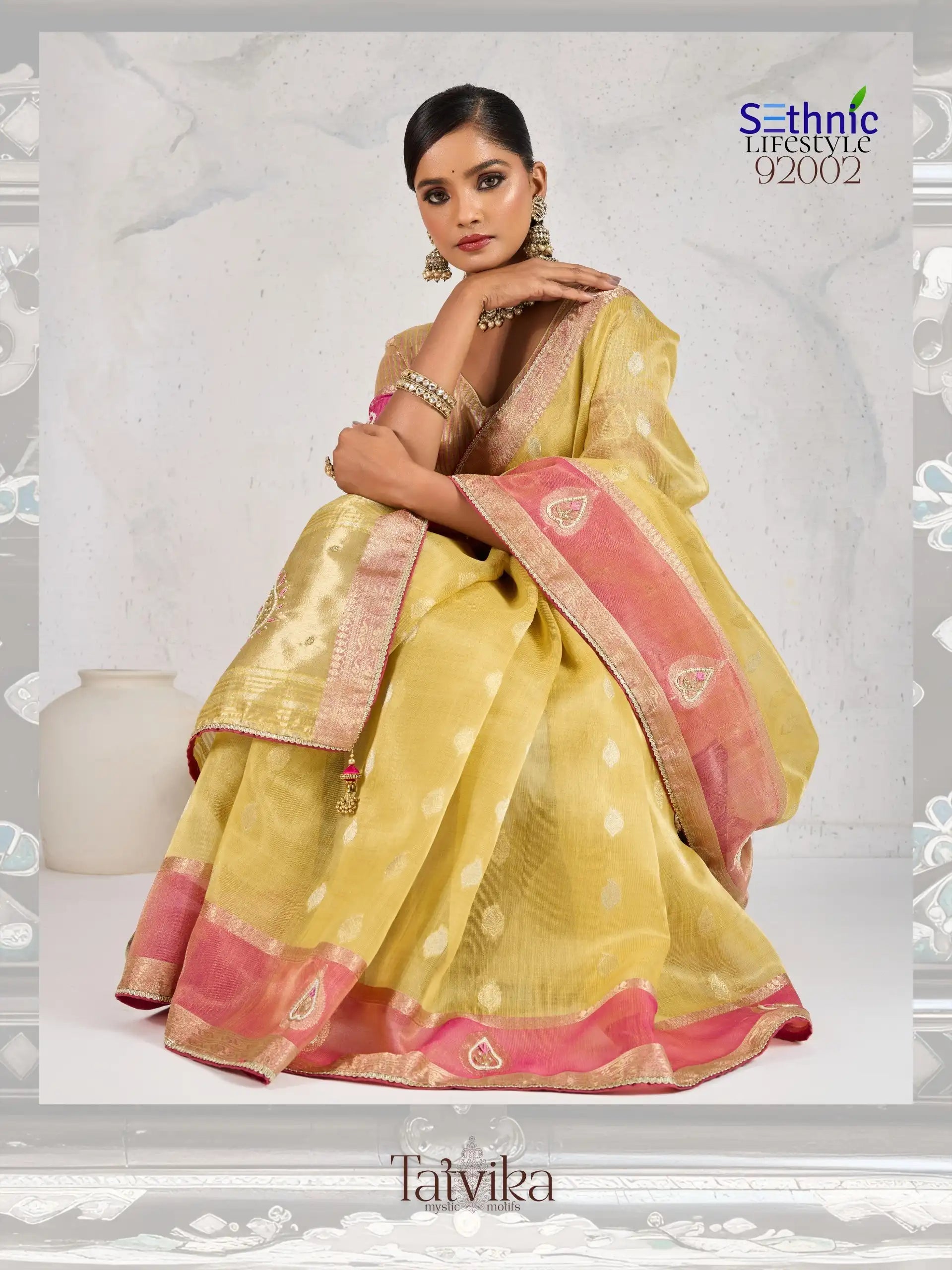 Sethnic Lifestyle Sarees Crafted From A Refined Blend Of Tissue And Linen Fabrics