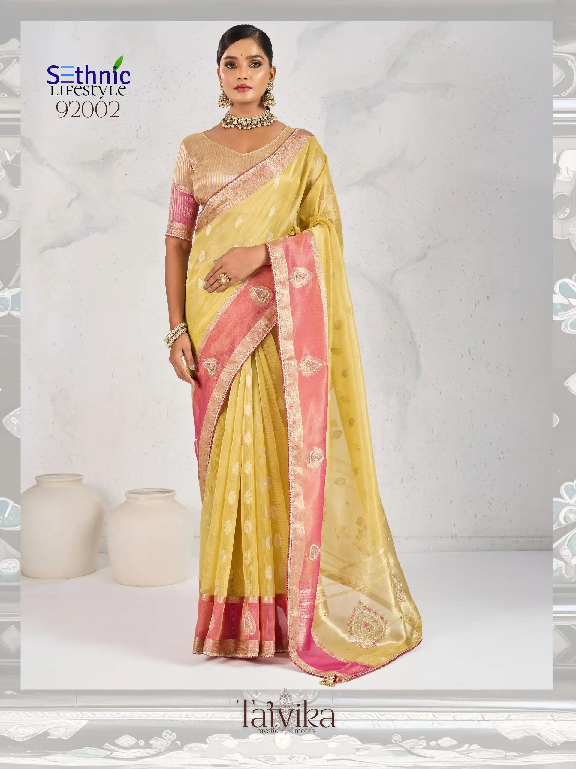 Sethnic Lifestyle Sarees Crafted From A Refined Blend Of Tissue And Linen Fabrics