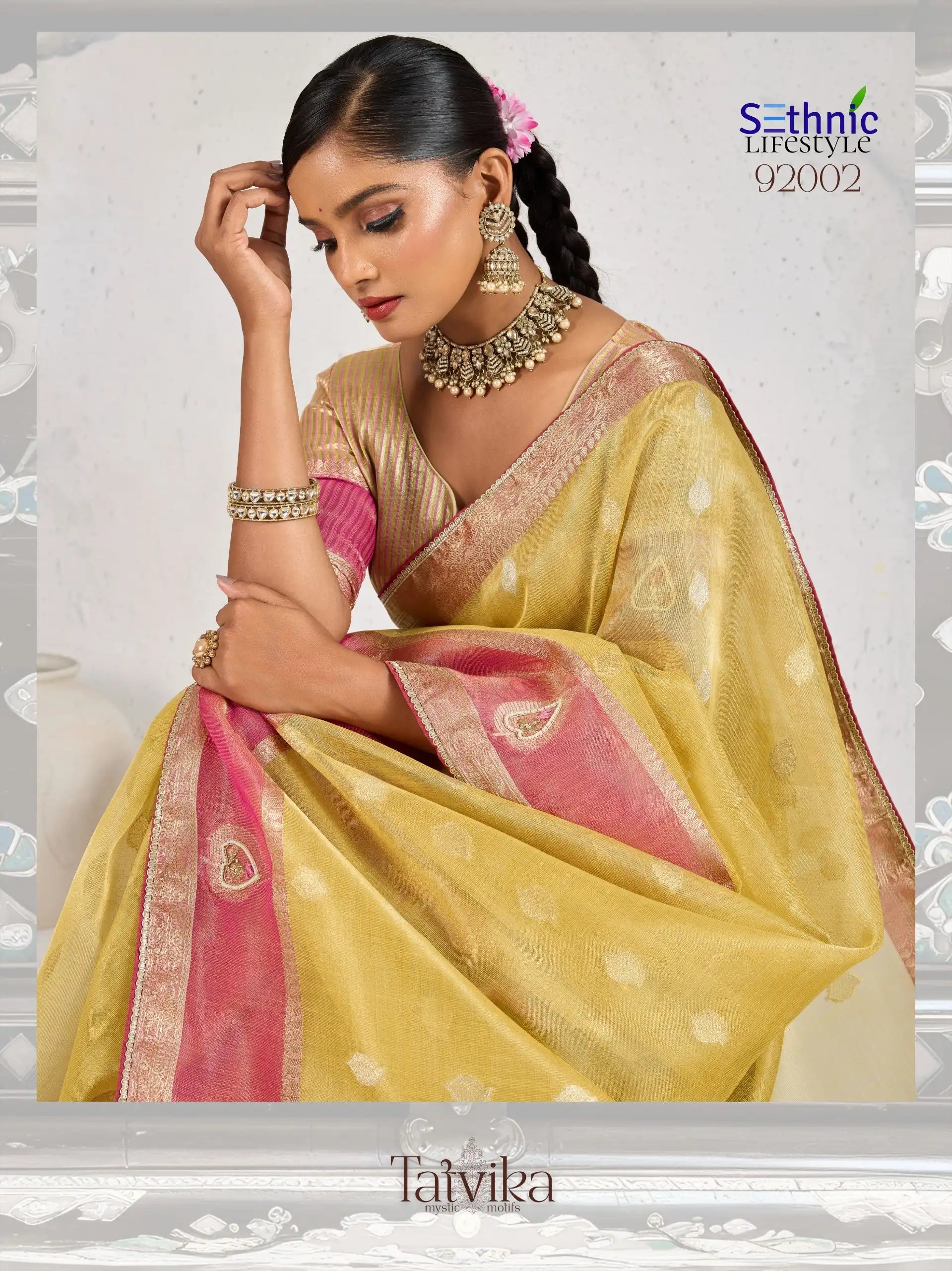 Sethnic Lifestyle Sarees Crafted From A Refined Blend Of Tissue And Linen Fabrics