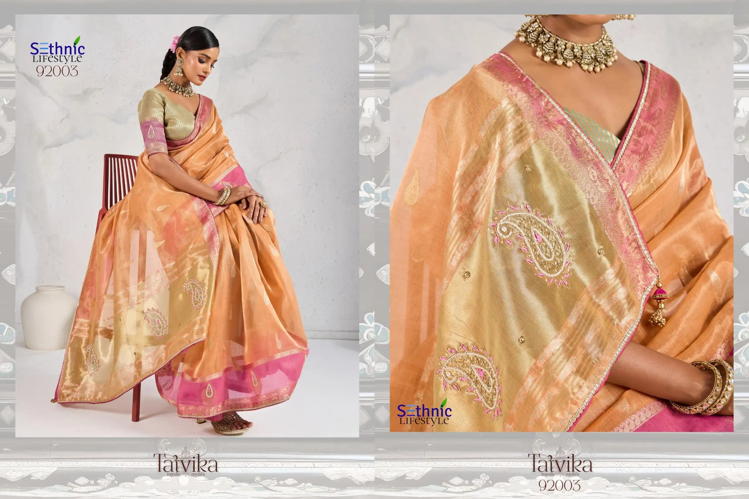Sethnic Lifestyle Sarees Crafted From A Refined Blend Of Tissue And Linen Fabrics