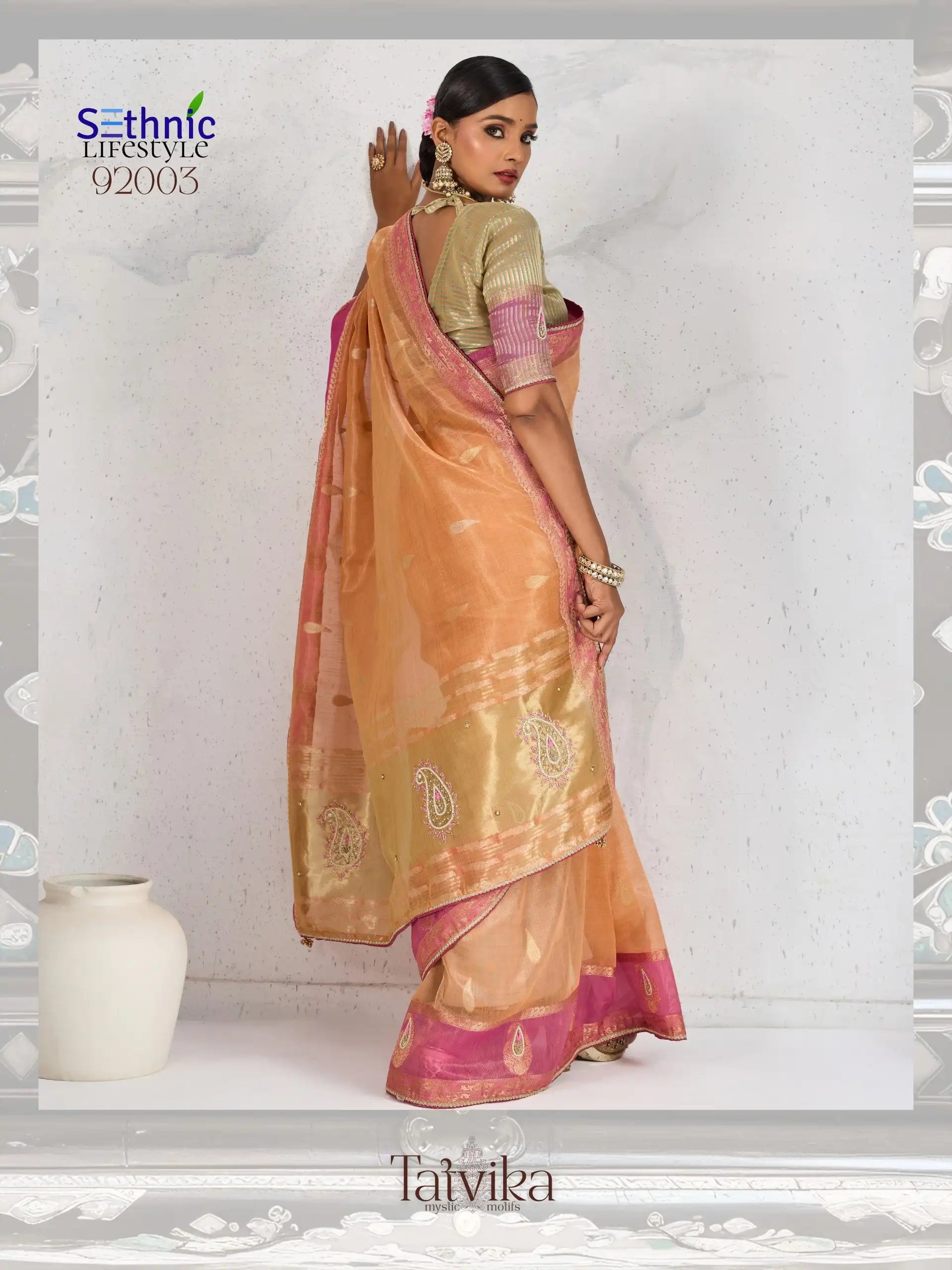 Sethnic Lifestyle Sarees Crafted From A Refined Blend Of Tissue And Linen Fabrics