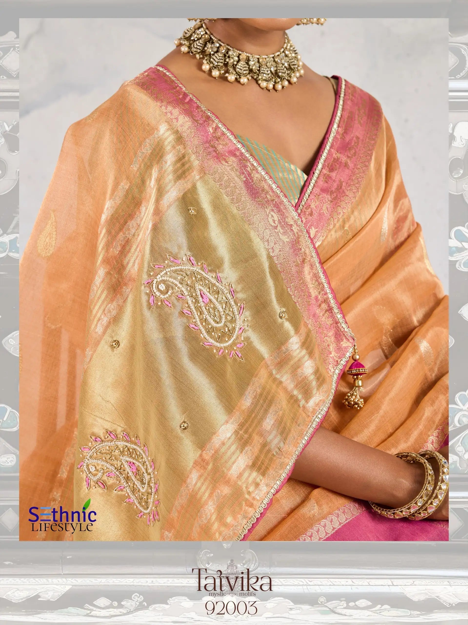 Sethnic Lifestyle Sarees Crafted From A Refined Blend Of Tissue And Linen Fabrics