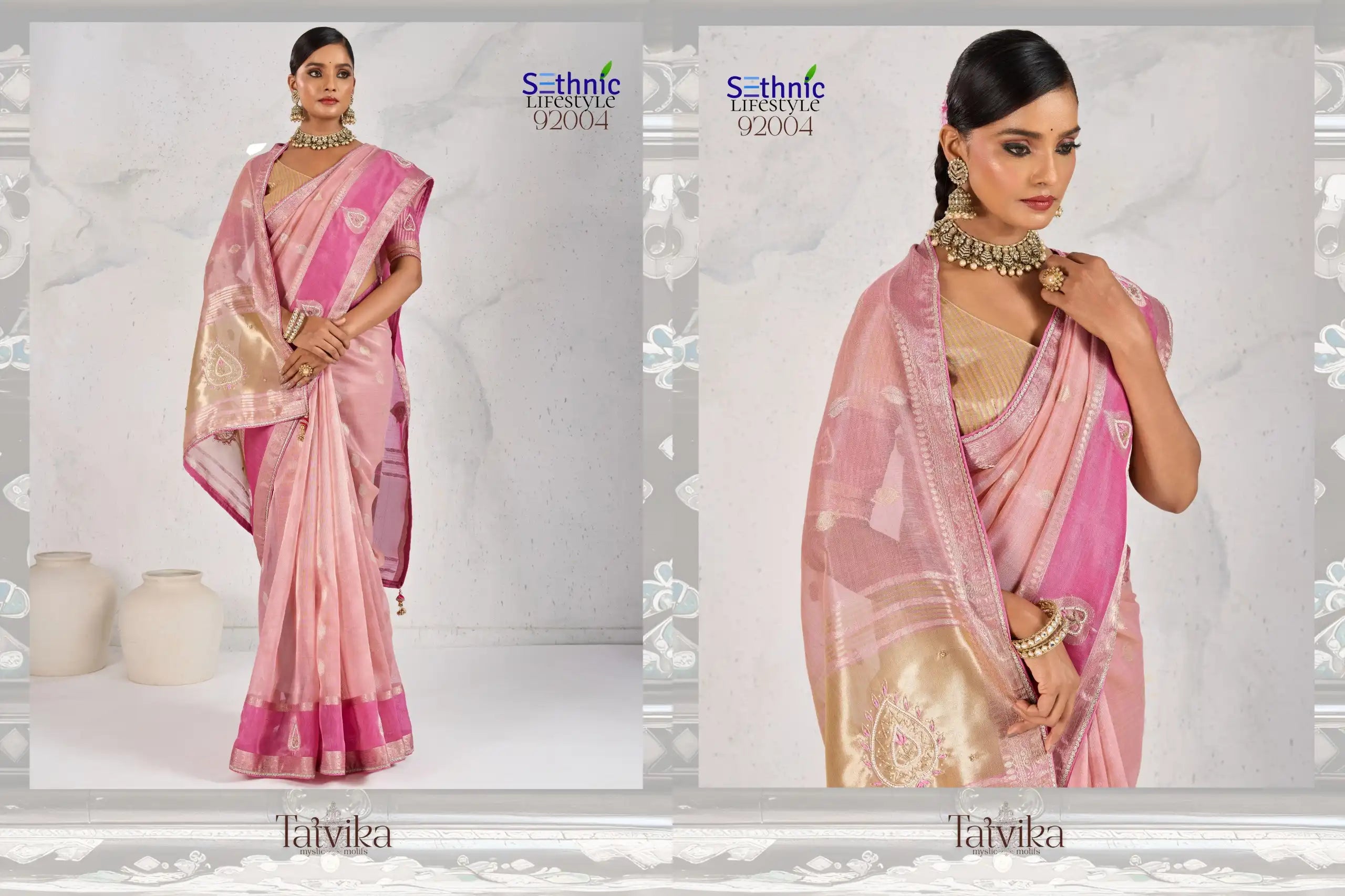 Sethnic Lifestyle Sarees Crafted From A Refined Blend Of Tissue And Linen Fabrics