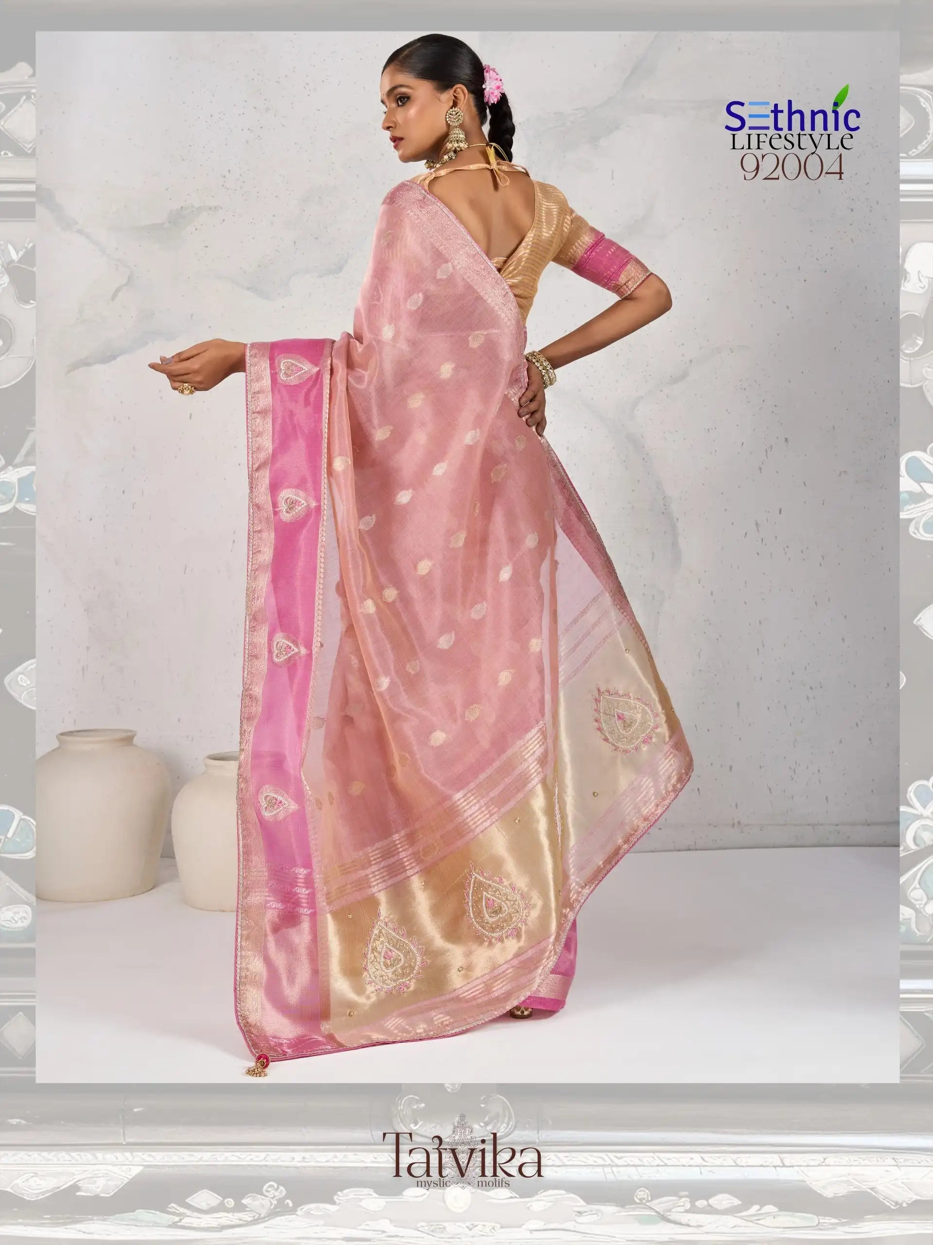 Sethnic Lifestyle Sarees Crafted From A Refined Blend Of Tissue And Linen Fabrics