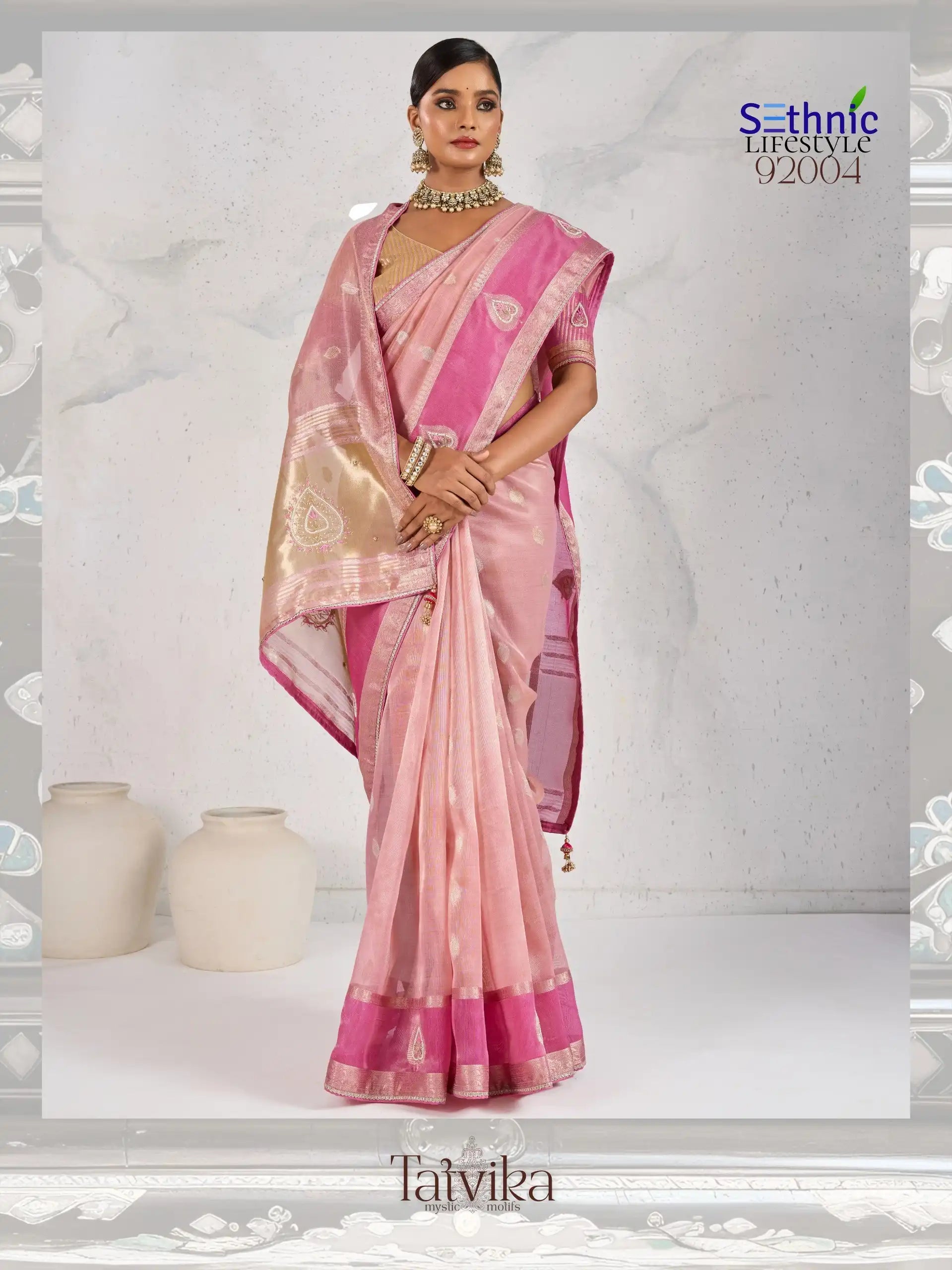 Sethnic Lifestyle Sarees Crafted From A Refined Blend Of Tissue And Linen Fabrics