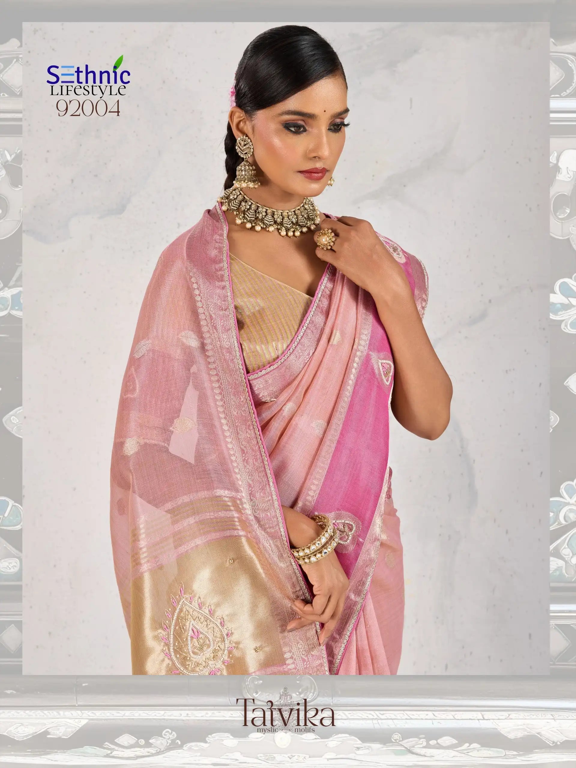 Sethnic Lifestyle Sarees Crafted From A Refined Blend Of Tissue And Linen Fabrics