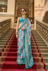 KRESHVA Sarees Crafted With Satin Fabric Offer A Smooth Lustrous Finish That Enhances Comfort