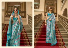 KRESHVA Sarees Crafted With Satin Fabric Offer A Smooth Lustrous Finish That Enhances Comfort