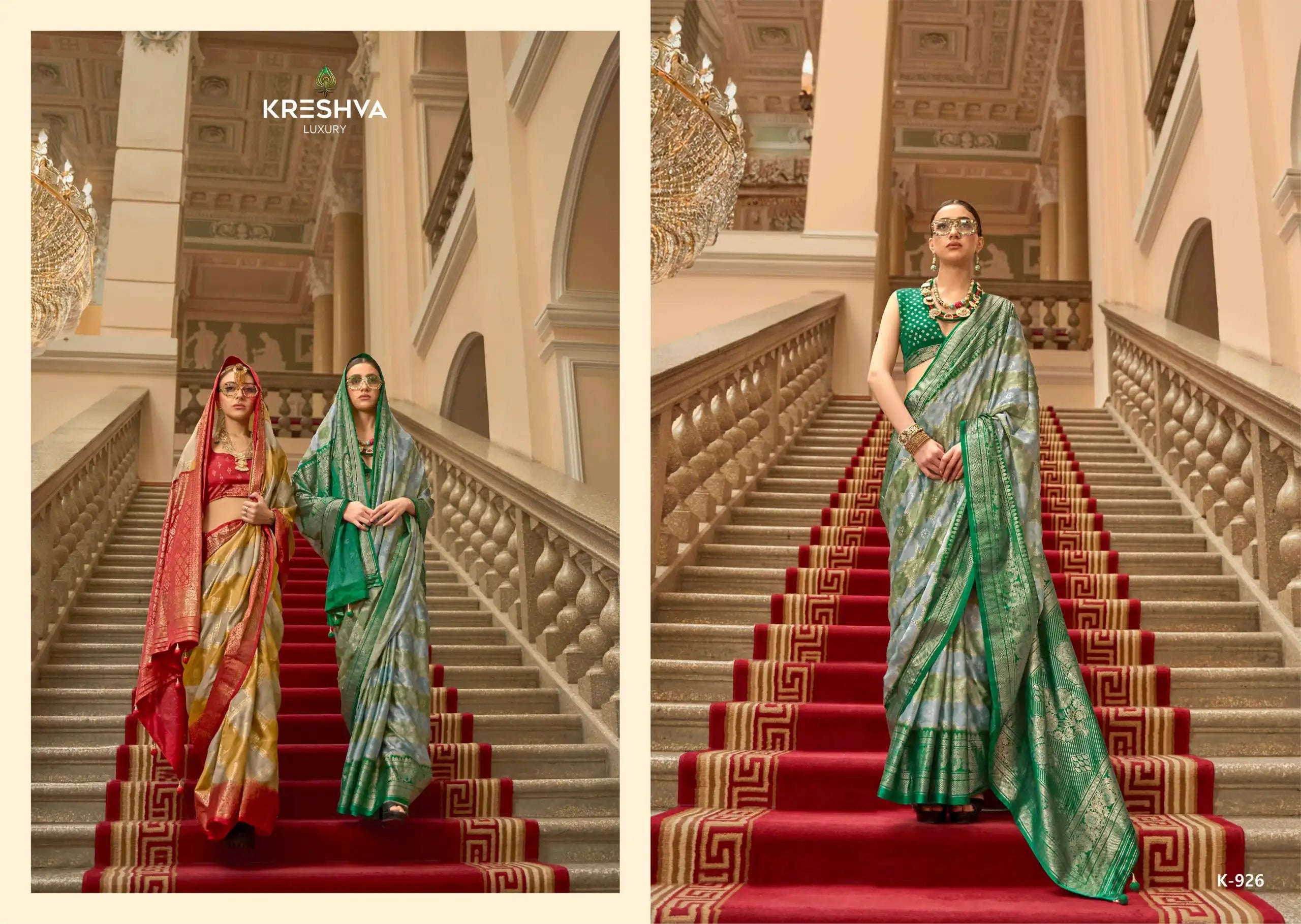 KRESHVA Sarees Crafted With Satin Fabric Offer A Smooth Lustrous Finish That Enhances Comfort