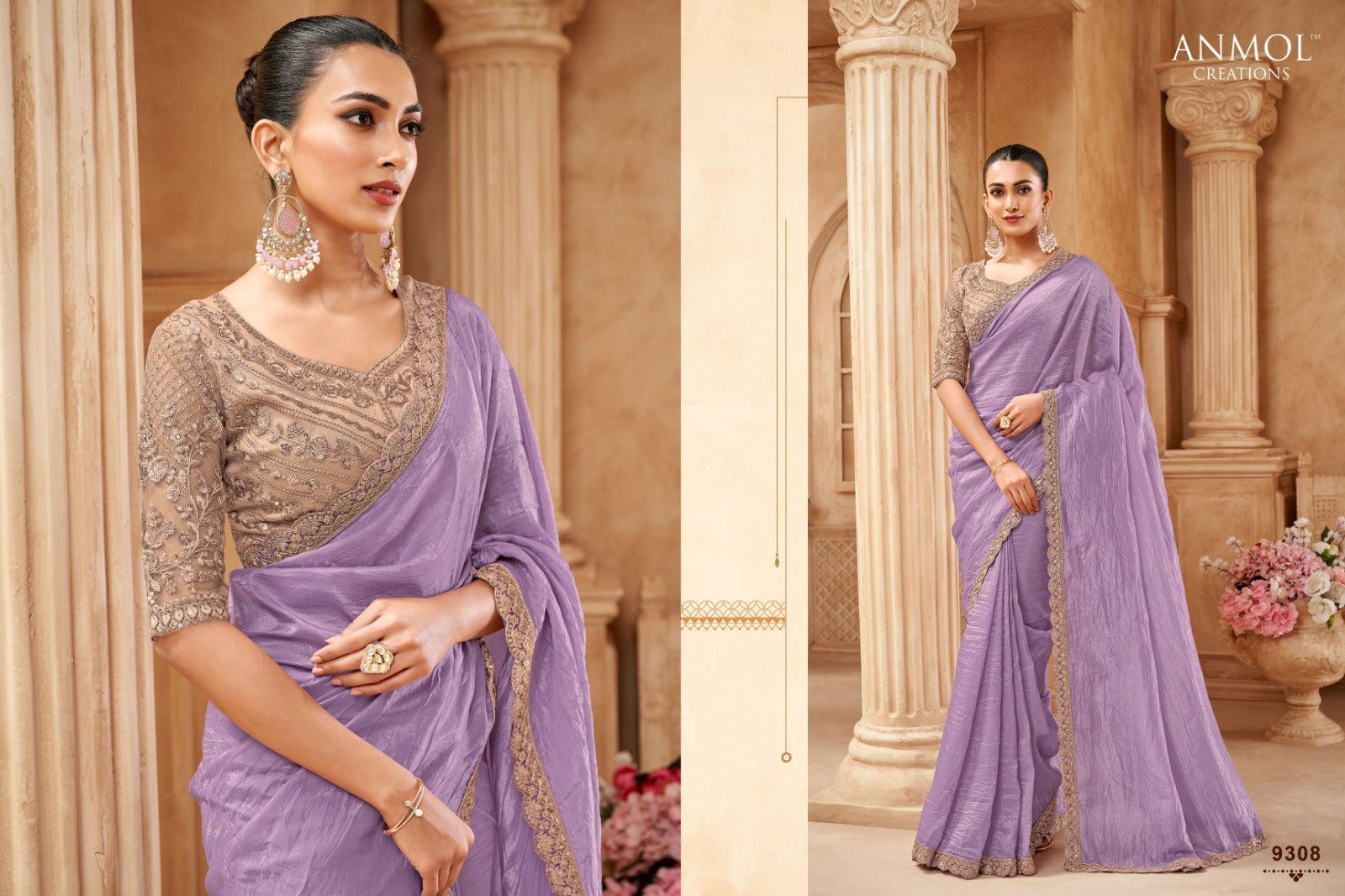 Anmol Multiple Fabric Sarees Showcase Versatile Blend Of Fabric And Textures