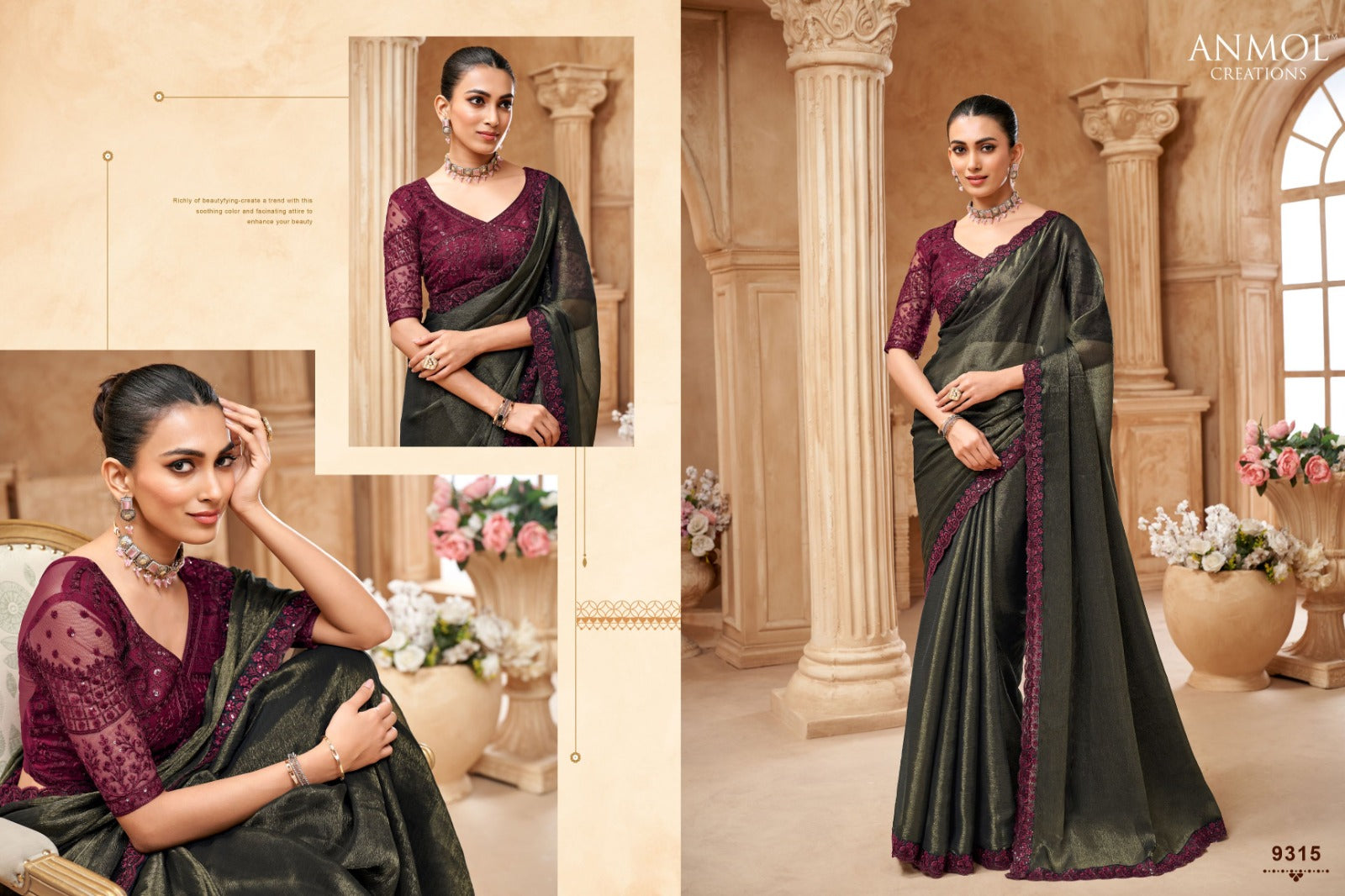 Anmol Multiple Fabric Sarees Showcase Versatile Blend Of Fabric And Textures