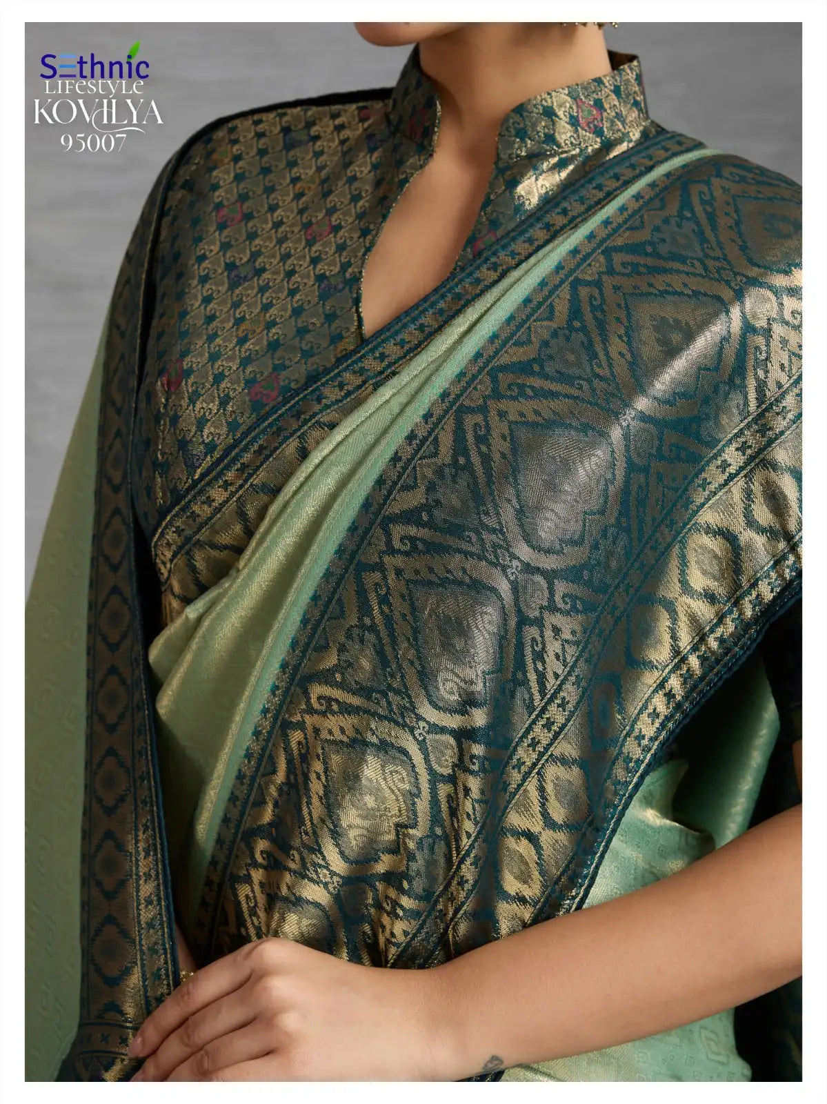 Sethnic LifeStyle Sarees Are Crafted From Premium Kanjivaram Soft Silk Featuring The Distinctive Kadiyal Pattern