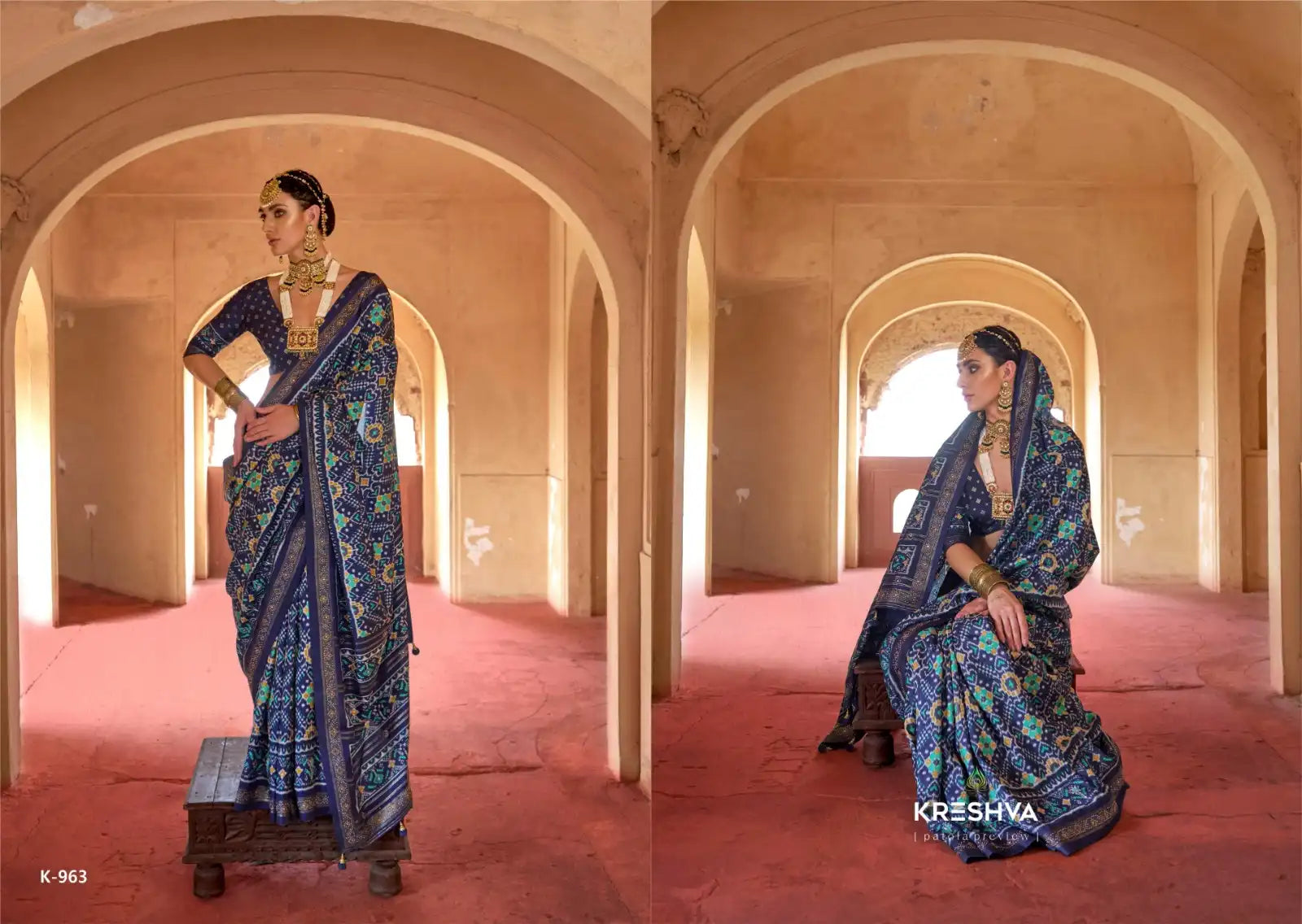 KRESHVA Sarees Showcase Exquisite Craftsmanship Using Super P.V. Silk 8001 Renowned