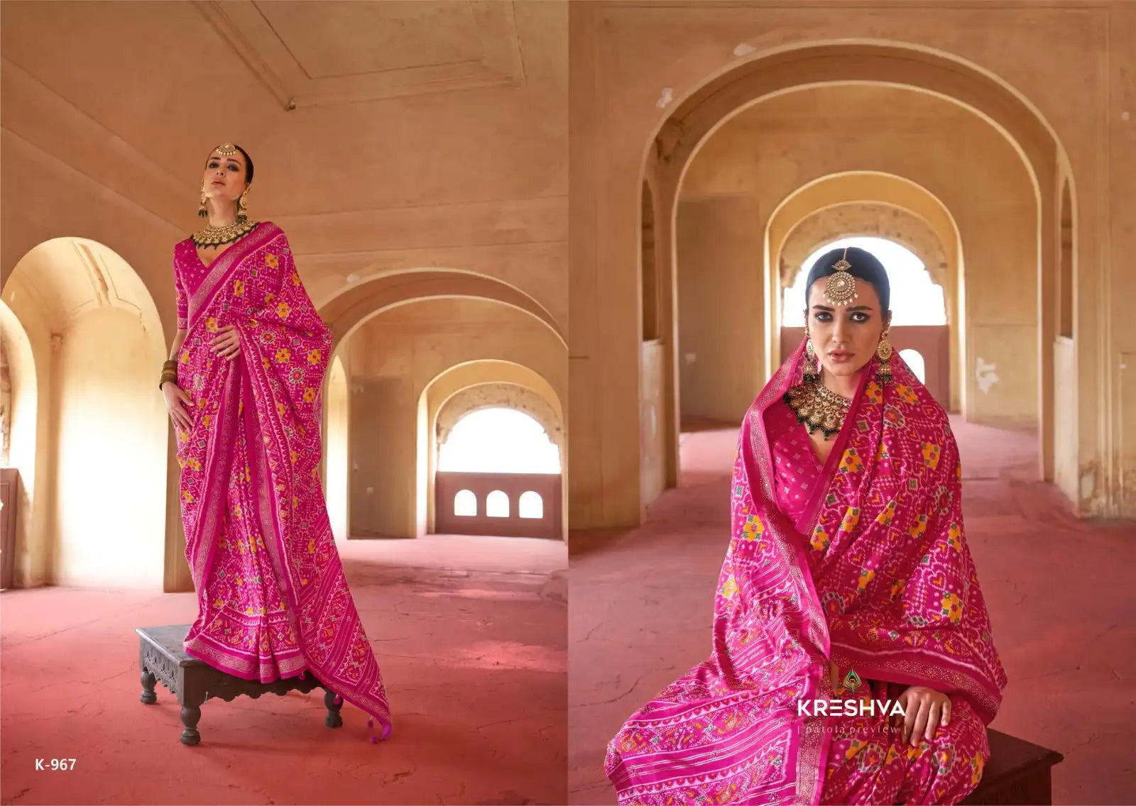 KRESHVA Sarees Showcase Exquisite Craftsmanship Using Super P.V. Silk 8001 Renowned