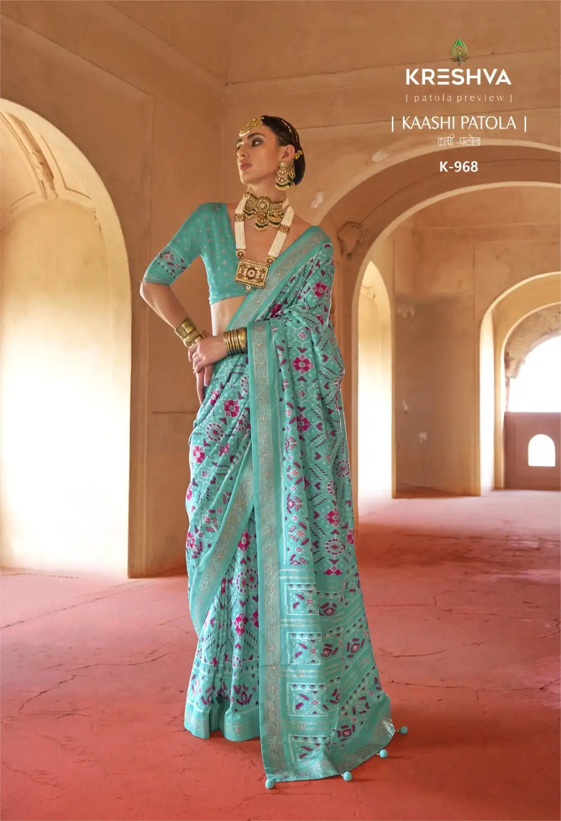 KRESHVA Sarees Showcase Exquisite Craftsmanship Using Super P.V. Silk 8001 Renowned