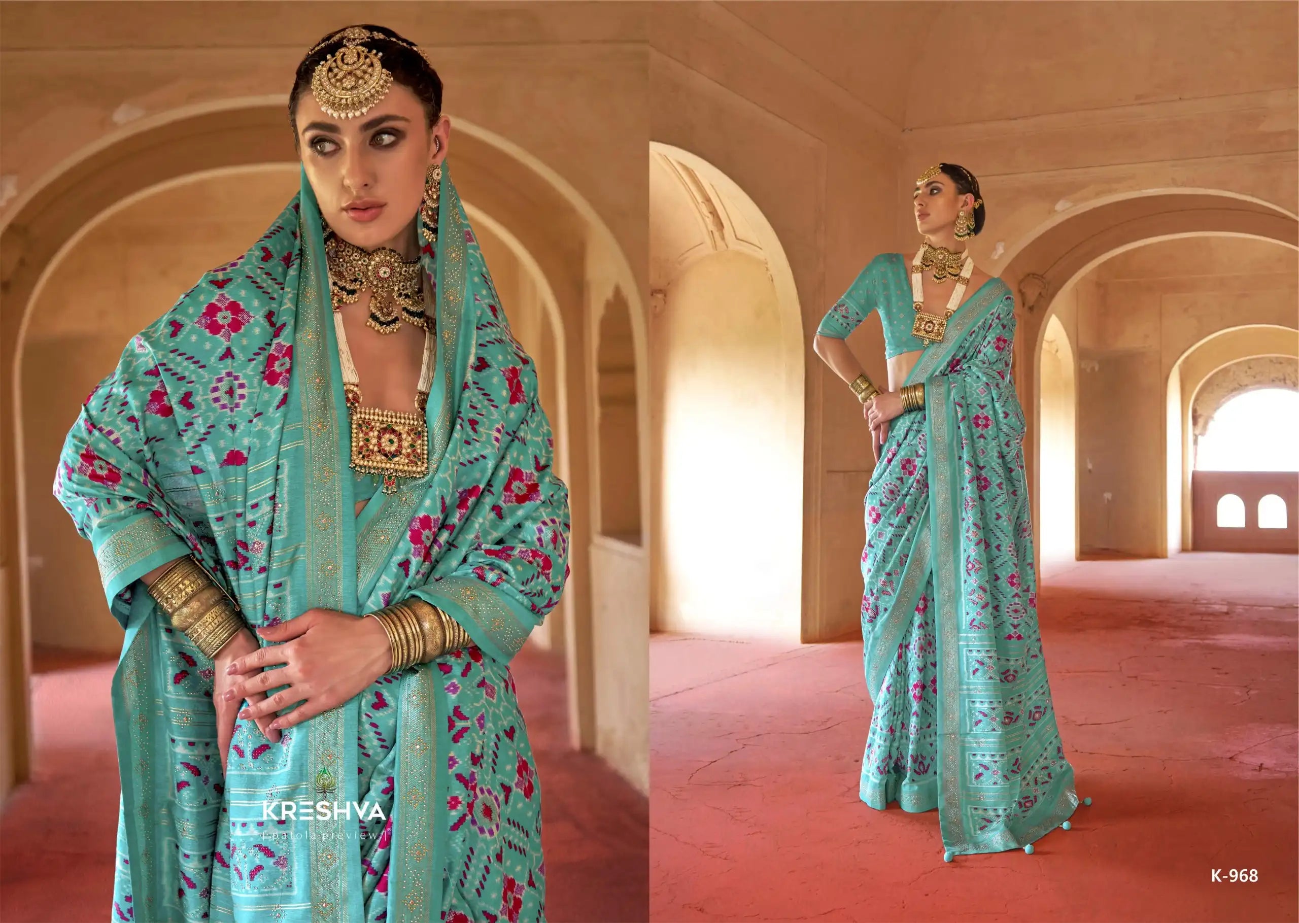 KRESHVA Sarees Showcase Exquisite Craftsmanship Using Super P.V. Silk 8001 Renowned