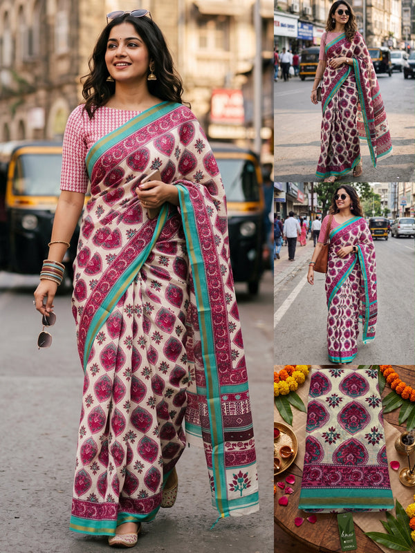 Maslin Cotton Saree