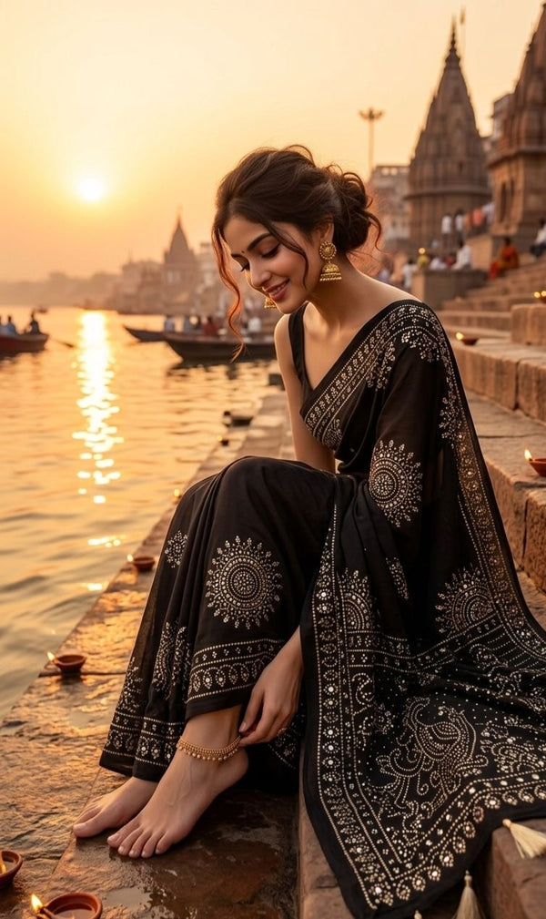 Ajrakh Saree